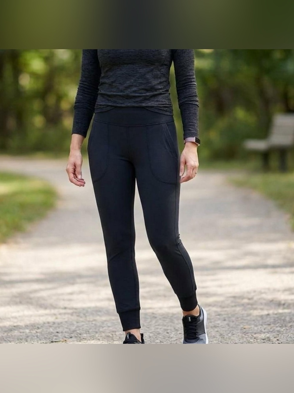 Zella Restore Soft Slim Pocket Joggers Leggings Charcoal Heather Gray SZ M
